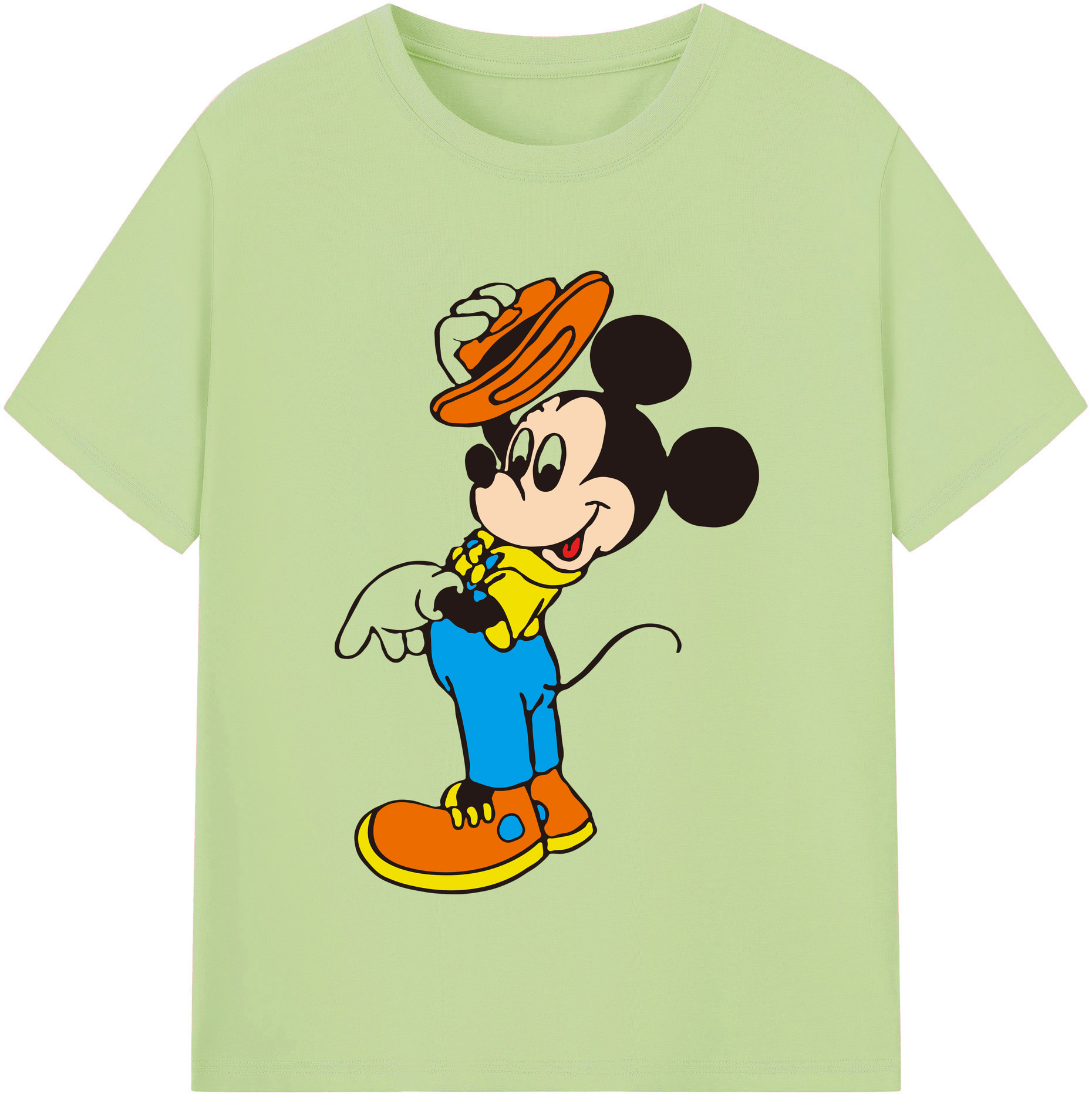 （画像用） ミッキーマウス Mickey Mouse 綿100％半袖Tシャツ（フロントプリント）